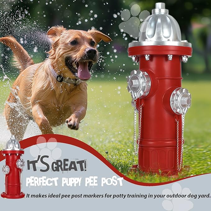 Dog Fire Hydrant Pee Post, Puppy Pee Post Training Statue, Indoor Outdoor Fire Hydrant Decor Figurines for Yard Art Garden Lawn, Gift for Fireman (14.5 inch)