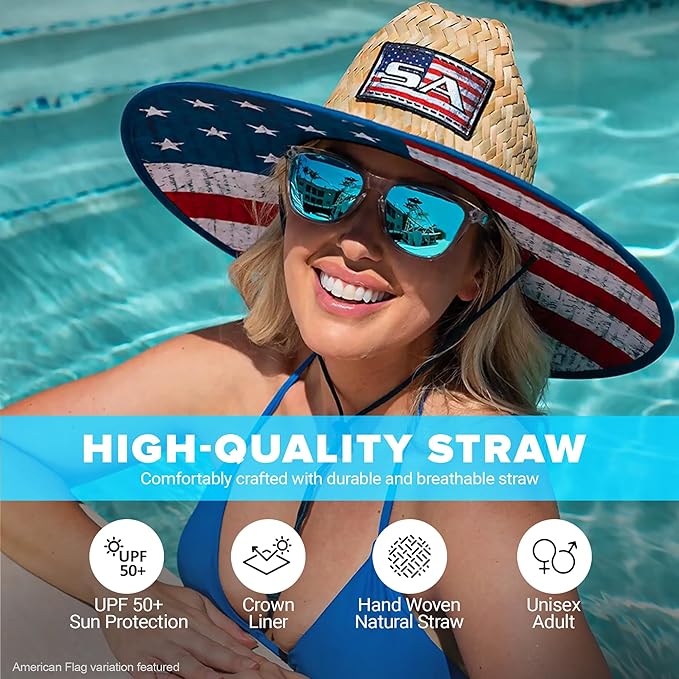 S A Company Summer Straw Hats for UV Sun Protection | Unisex Adult