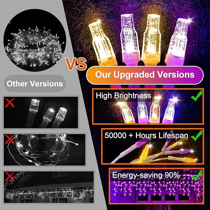 Outdoor 49ft 450LED Fairy String Lights with 8 Modes Timer for Indoor/Outdoor Use - Perfect for House, Garden, Party & Holiday Decor