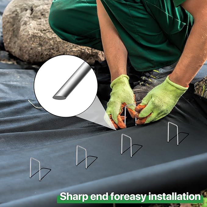 30 Pack Garden Stakes - 6 Inch Landscape Staples with Metal Yard Pins, Lawn Ground Stakes, Tent Stakes, Tarp Stakes for Anchoring Sod, Landscape Fabric, and Irrigation Tubing