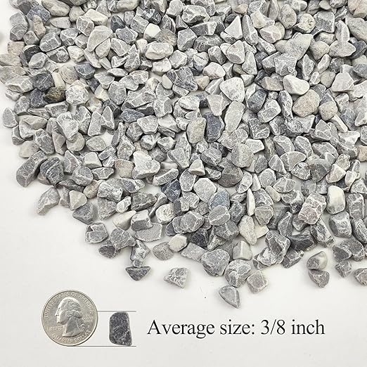20lbs Grey Pebbles for Landscaping, 3/8inch Small Rocks for Gardening Succulent Cactus Plants, Natural Polished Pebbles, River Rocks for Plants, Vases