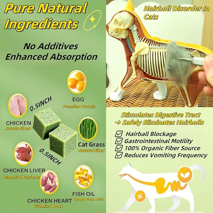 250g/8.82oz Cat Toy Cats Grass Treats, Fish Oil Kitten Grass Catnip Stick for Hairball Removal Teeth Cleaning Cats Edible Freeze Dried Kitty Lickable Chew Dental Snack for Indoor Kitty Food