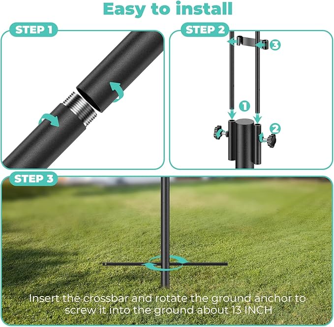 Mrcrafts Bird Feeder Hook for Outdoor, 82 Inch Hevy Duty Bird Feeder Poles, Bird Feeder Stand Station, Garden Hook for Hanging Plants, Lanterns, Hummingbird Feeders