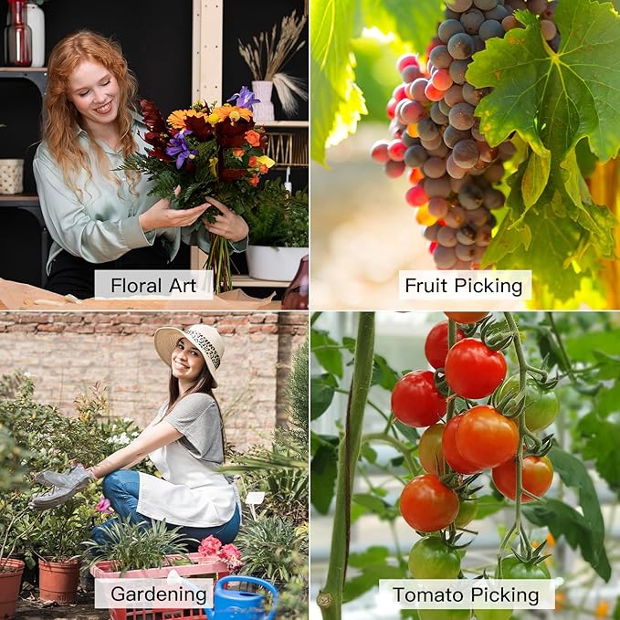 Flower Scissors, Strong Floral Shears,3PCS Premium Steel Garden Pruning Shears Floral Fruits Leaf Scissors Hand Pruner Snip Trimming Tool for Gardening Flower Arrangement, Green