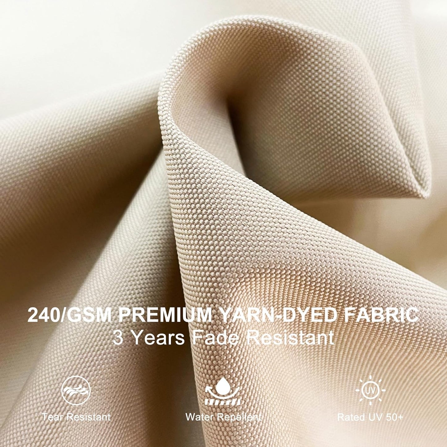 PURPLE LEAF 11 Feet Patio Umbrella Outdoor Round Umbrella Large Cantilever Umbrella Windproof Offset Heavy Duty Sun for Garden Deck Pool Patio, Beige