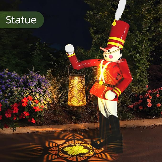 JSOT Outdoor Solar Lantern - 2 Pack Solar Outdoor Lights Hanging Lantern Patio Lanterns Decorative for Garden Yard Backyard Front Porch Halloween Christmas Day