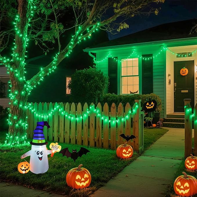 JMEXSUSS Green Lights for St Patrick's Day Decoration, 200 LED Green Christmas Lights Clear Wire, Connectable Green String Lights Indoor Outdoor for Spring Tree Garden St. Patricks Day Decor