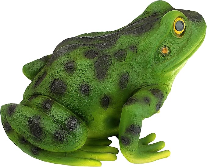 Design Toscano QM20510 Ribbit The Frog Garden Toad Statue, 9", Full Color