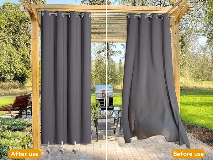 10 Pack Heavy Duty Curtain Weights for Outdoor, Stainless Steel Drapery Clip Keepping Curtain Panel Straight, Keep Outdoor Curtain Flag from Waving, Help Weigh Down Sun Curtain Tablecloth Garden Flag