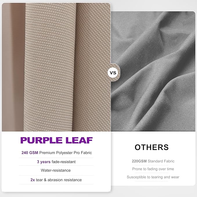 PURPLE LEAF 9' X 12' Left-right Tilting Outdoor Patio Umbrella Swivel Offset Cantilever Heavy Duty Rectangle Aluminum Umbrella with UV Resistant for Deck Pool Patio Backyard, Sand Dune