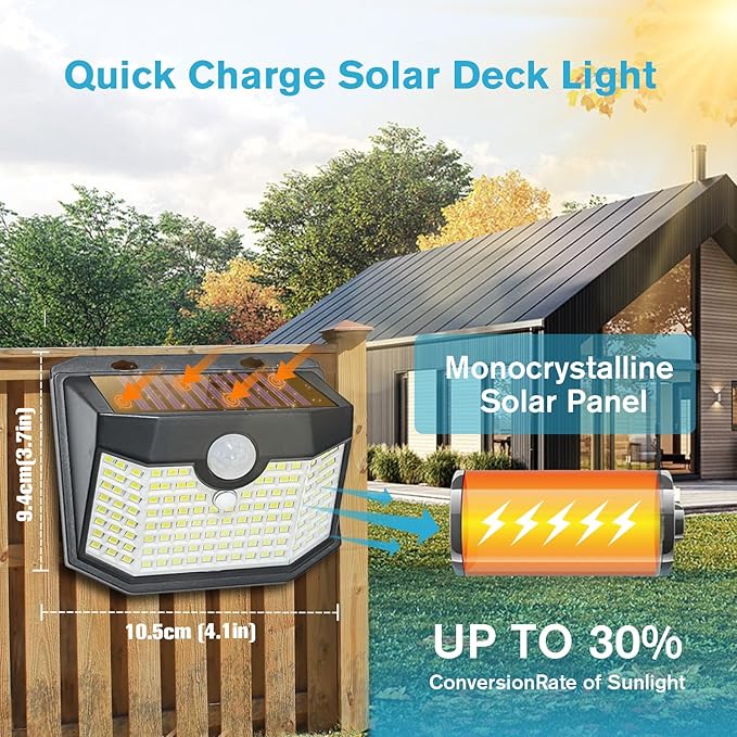 Aootek Motion Sensor Outdoor Lights 6 Packs,Solar Lights Outdoor with 3 Lighting Modes,Solar Lights Outdoor Waterproof for Garden Patio Garage Yard Deck