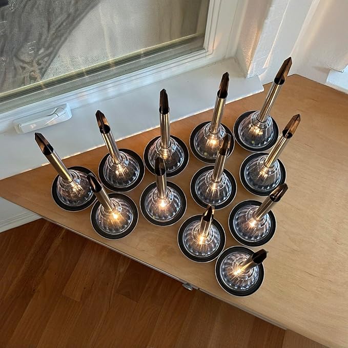 Solar Pathway Lights - 12 Pack Landscape Lawn Solar Lights Outdoor Waterproof，Super Bright LED Warm White & IP65 Garden Lights Stakes for Path, Yard Decoration, Driveway, Walkway