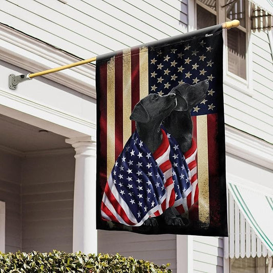 FLAGWIX Patriot American Dog Flag - Labrador Retriever Dogs Double Sided Flag - 4th of July Decorations for Home, Outside, Patriotic House Flag 30x40 Heavy Duty Canvas, Decorative Indoor Outdoor Flag