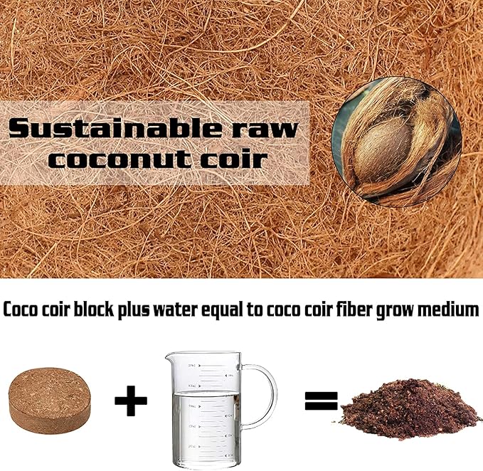 ZeeDix Organic Coco Coir Pellets Potting Soil, 50pcs 30mm Compressed Coconut Coir Seed Starter Soil Pellets, Coco Peat Soil Discs for Indoor Outdoor Plants, Herbs, Houseplants, Flowers and Vegetables