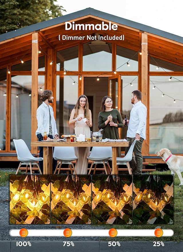 Brightown G40 Led Replacement Light Bulbs 1W Shatterproof Globe Bulb Fits E12 or C7 Candelabra Screw Base Sockets, 1.5 Inch Dimmable Light Bulbs for Indoor Outdoor Patio Decor, Warm White, 15 Pack