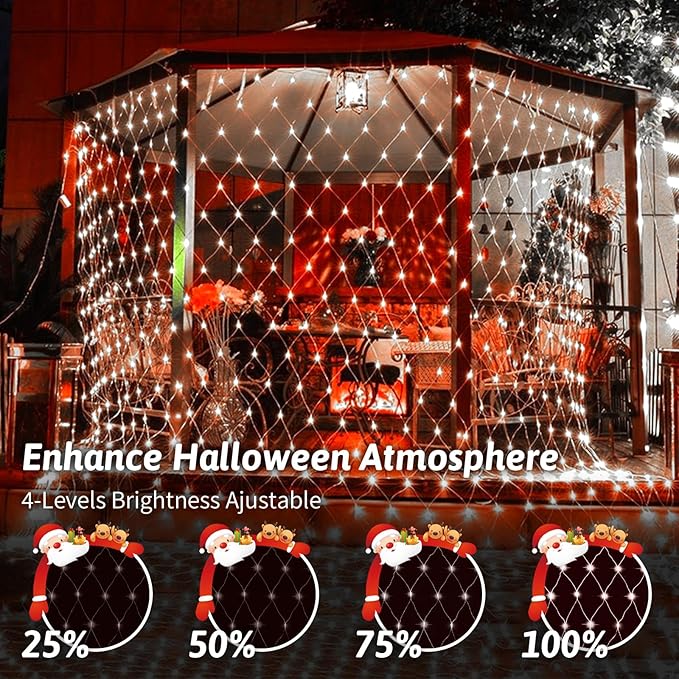 JXLEDAYY Christmas Net Lights Outdoor 200 LED 9.8x6.6 FT Mesh Lights for Bush Waterproof Fairy String Lights Plug in with Remote Timer 8 Modes for Garden Yard Bush Tree Patio Decor-Cool White