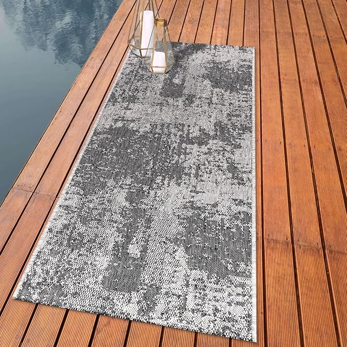 Keen Home Design Terrace Outdoor Runner Rug - 2x10 Washable Indoor/Outdoor Rug for Patio, Kitchen, Balcony, Beach, Garden, Deck and Porch, Size: 2'2"x9'11"