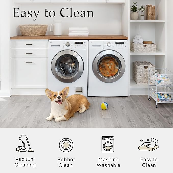 GENIMO Indoor Outdoor Area Rug 5' X 7' Waterproof, Washable Door Mat Non Shedding, Easy Cleaning Floral Outdoor Carpet for Patio, Entryway, Porch, Bathroom, Living Room, Bedroom, Backyard