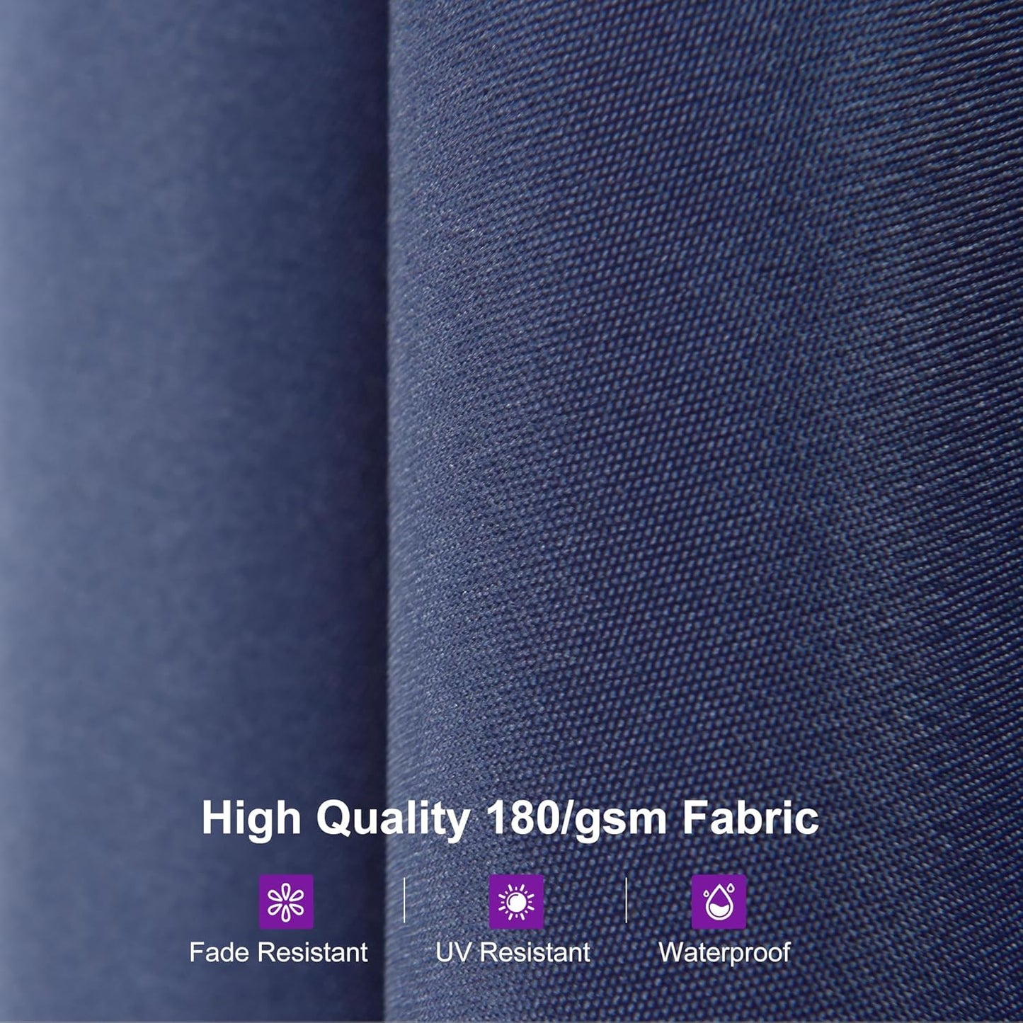 PURPLE LEAF 14ft Patio Market Umbrella Outdoor Double-Sided Umbrella with Base and Crank Rectangle Table Umbrella for Pool Deck Garden, Navy blue