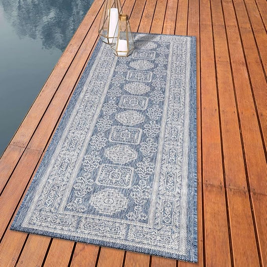 Keen Home Design Terrace Outdoor Runner Rug - 2x6 Washable Indoor/Outdoor Rug for Patio, Kitchen, Balcony, Beach, Garden, Deck and Porch, Size: 2'2"x5'7"