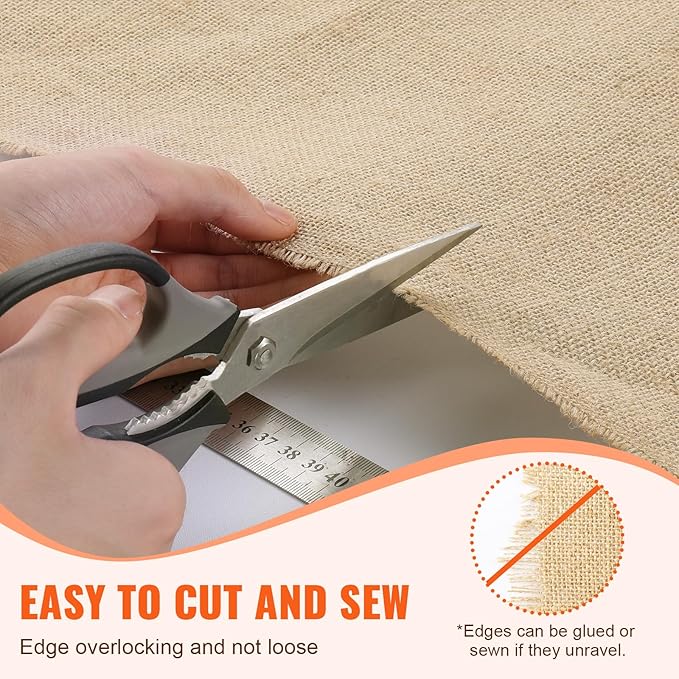 VEVOR Burlap Fabric Roll, 40” x 150 ft High Density Natural Jute Fiber Material for Outdoor Plant Care, Tree Wrap Roll, Decor, DIY Crafts, Wedding, Garden Weed Barrier, Plants & Trees Winter Covering