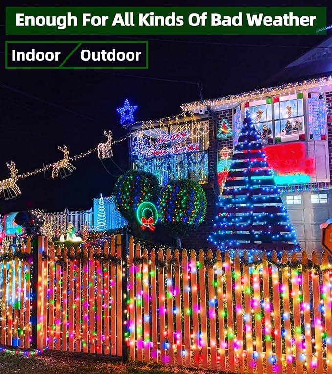 750 LED 246FT Christmas Lights Outdoor, Super Long Waterproof Christmas String Lights with 8 Modes, Christmas Tree Lights with Timer Memory for Fence Garden Xmas Wedding Party Decor Multicolor