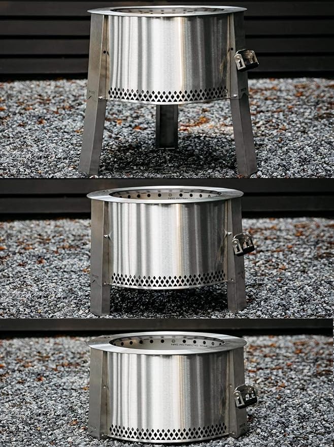 Breeo Smokeless Fire Pit (Y Series - Stainless Steel) | 21 inch Portable Smokeless Firepit for Outside | 31 Pounds | Ideal for Families Compatible with Wide Range of Breeo Accessories