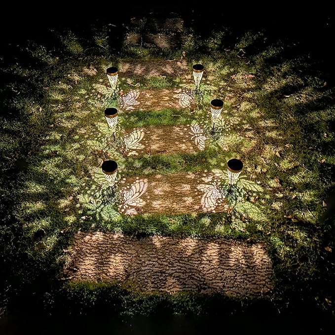 6-Pack Butterfly Outdoor Decor Solar Pathway Lights, Metal Landscape Lighting for Garden, Lawn, Yard, Patio, Backyard, Pathway, Walkway – gifts for Mother, Women, Men, Grandmother, Grandfather