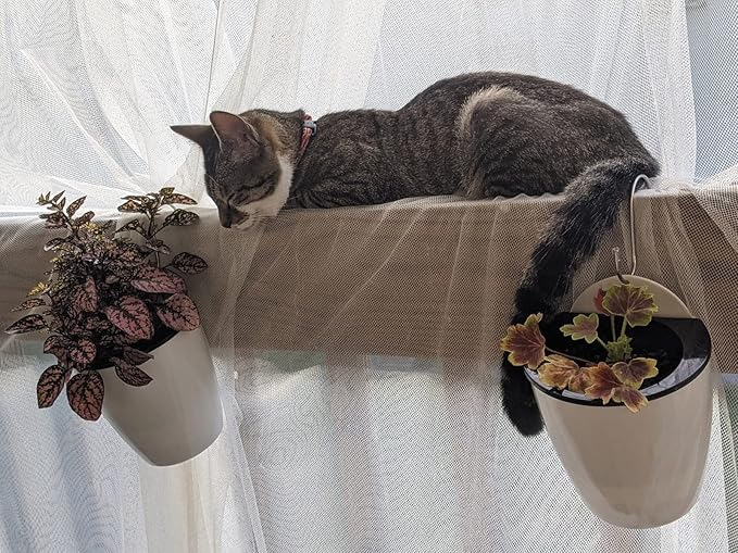 5 Packs 7.3”Wall Hanging Self Watering Planters Large Wall Mounted Plastic Plant Pots Wick Flower Pots for Indoor and Outdoor Wall Mounted Planters African Violet Pot Orchid Pots