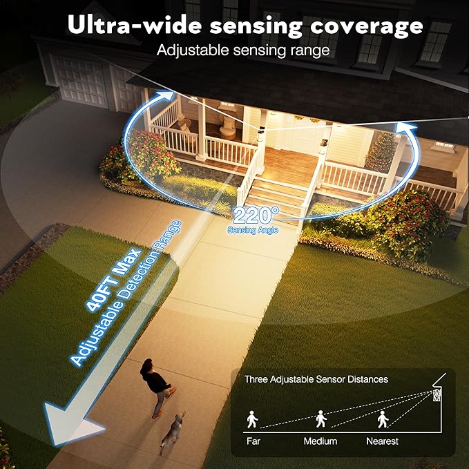 VIANIS Outdoor Light Fixture with Motion Sensor, 2 Packs Oil Rubbed Bronze Dusk to Dawn Exterior Garage Wall Sconce Lighting, 100% Aluminum Outside Porch Lights for House with Tempered Ripple Glass