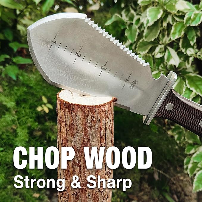 Hori Hori Garden Knife Heavy-Duty Small Gardening Trowel, for Quick Digging, Cutting, Weeding