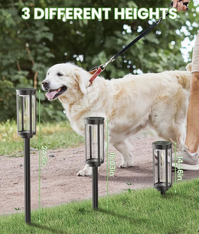 Bright Solar Lights Outdoor 6 Pack, Solar Pathway Lights Waterproof IP65, Auto On/Off Walkway Landscape Lighting, Long Lasting Outdoor Light for Walkway Landscape Path Yard Lawn Patio Decor