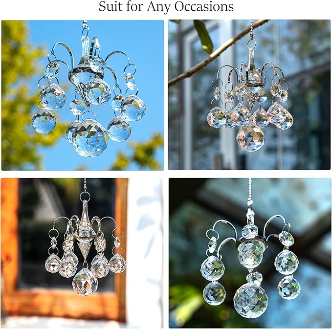 H&D HYALINE & DORA Crystals Ball Prisms Suncatcher Hanging Ornament Hanger Rainbow Maker with Hook