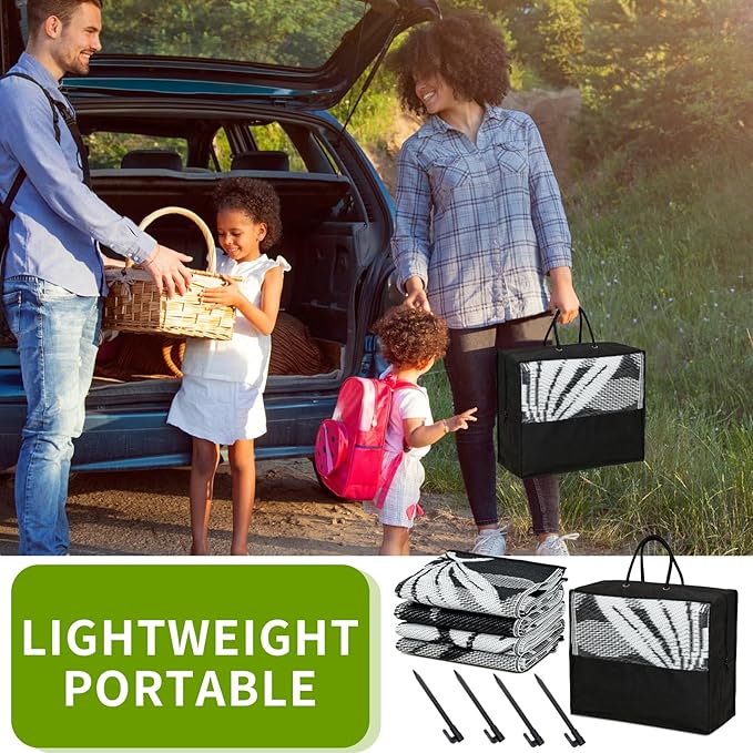 Outdoor Rug 6x9 ft Waterproof, Reversible Outdoor Plastic Straw Rug for Patios Clearance, Outdoor Area Rug Carpet RV Mat for Camping Backyard Deck Porch