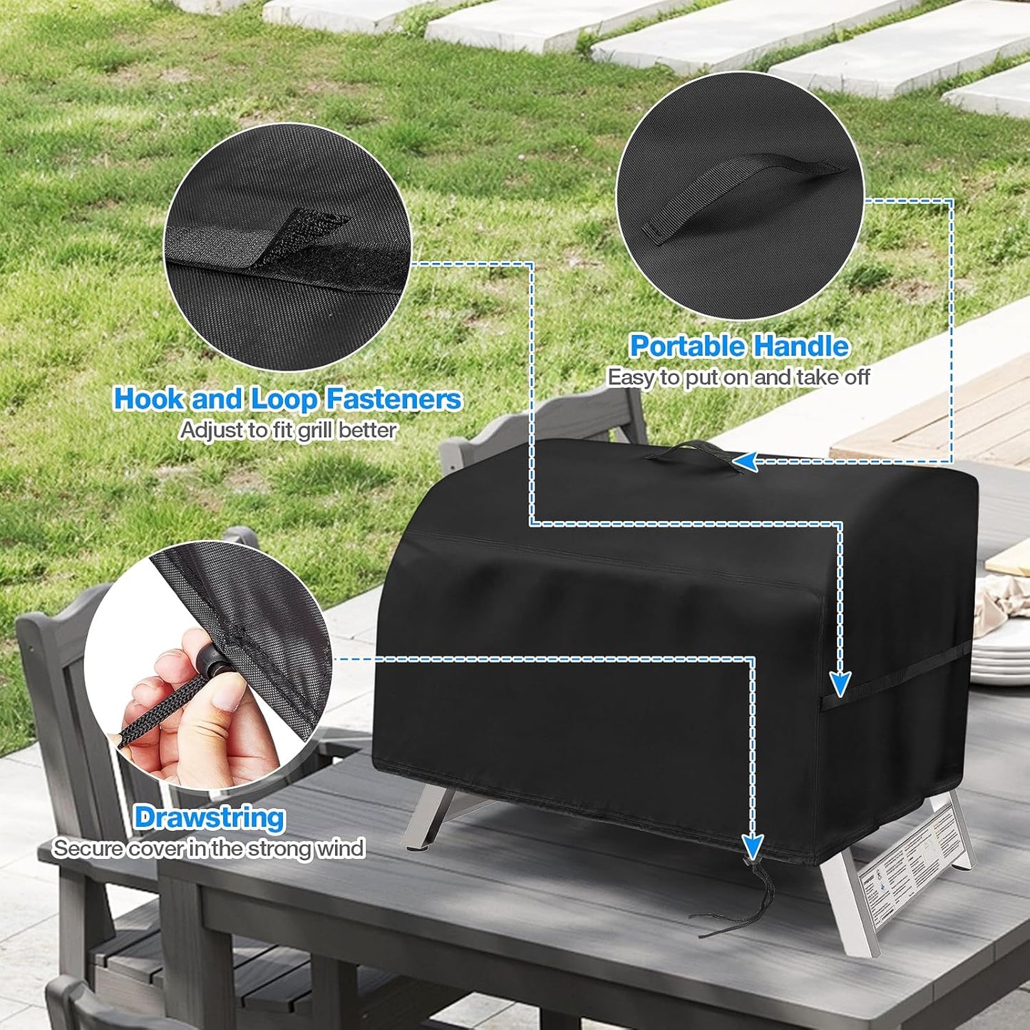 Grill Cover for Lifemaster 2 Burner Portable Table Top Grill, Waterproof Small Tabletop BBQ Grill Cover - 24 x 20 x 15 Inch