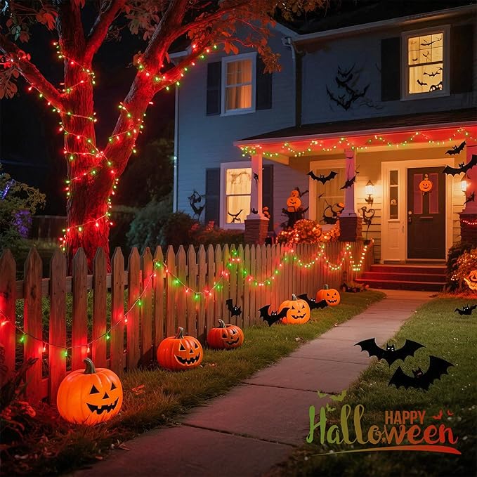 JMEXSUSS 200 LED Red and Green Christmas Lights Outdoor, 66ft String Lights Indoor Clear Wire Plug in for Bedroom Party Christmas Tree Decorations