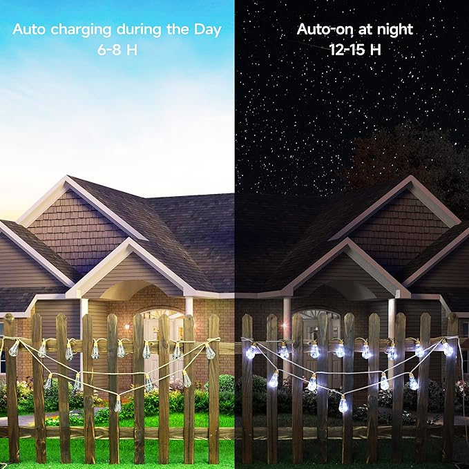 Solar Outdoor String Lights, 20Ft Vintage Rope Hemp Solar Patio Lights, Waterproof White Solar Powered String Lights With 8 Modes 16 Shatterproof Bulbs for Garden Yard Fence Stairs Balcony Café Bistro