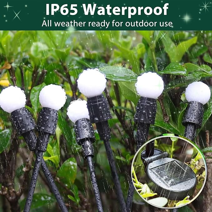 6-Pack Solar Garden Lights, 48 LED Solar Lights Outdoor for Garden Decor, Waterproof Firefly Light Outdoor (Sway by Wind), Swaying Light for Outside Yard Pathway Landscape Decorations (Warm White)