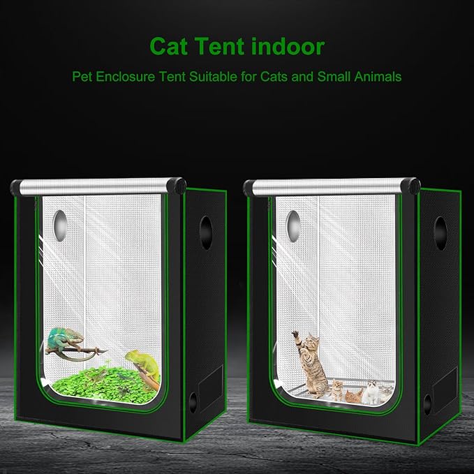 MELONFARM 32"x23"x63" Grow Tent, Double Transparent Viewing Door Indoor Grow Tent, Growing Tent with High Reflective Mylar & Floor Tray, Plant Tent for Indoor Hydroponics Growing