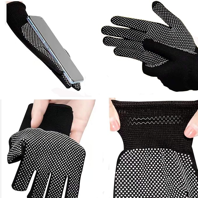 24Pcs Work Gloves Anti-slip Knitted Stretchy Cloth Glove Thin Moist Glove Liners