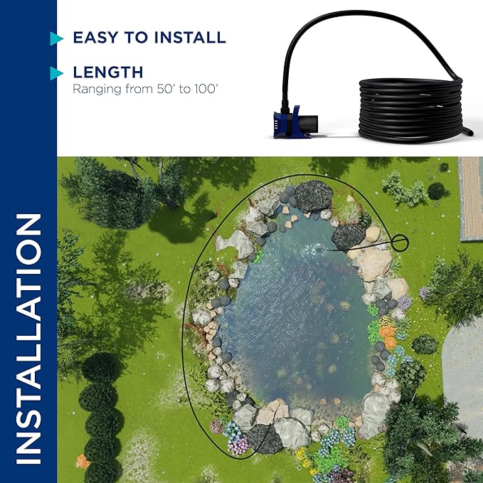 Alpine Corporation 100' PVC Tubing with 1/2" Inside Diameter and 1/8" Wall for Ponds and Fountains, Black