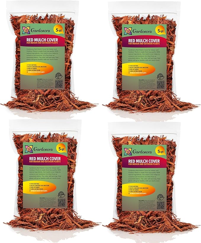 Organic Red Mulch - Provide Natural Nutrients for Strong and Resilient Plants - 20 QUARTS