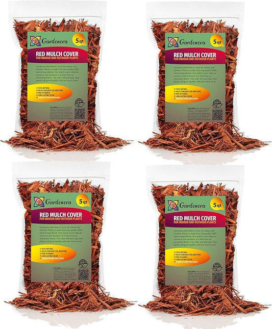 Organic Red Mulch - Provide Natural Nutrients for Strong and Resilient Plants - 20 QUARTS