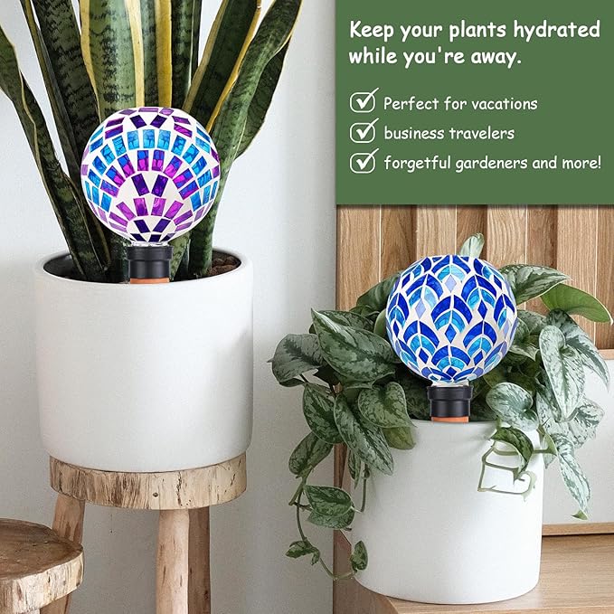 Plant Watering Globe Large Self Watering Globes 2 Pack for Indoor Outdoor Plants Self Watering Planter Insert Watering Devices for Plant Lover Gifts
