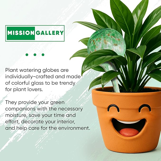 Plant Watering Globes Set of 8 - Large Self Watering Globes for Indoor & Outdoor Plants - Multicolored, Automatic, Glass Watering Bulbs for Daily Use, Plant Watering Devices