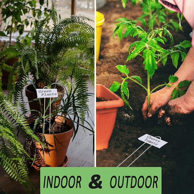 30pcs Plant Labels for Outdoor Garden Waterproof Plant Markers for Outdoor Plants, 11inch Metal Plant Tags and Labels Garden Markers for Seedlings Herbs Vegetable Greenhouse Gifts (White)
