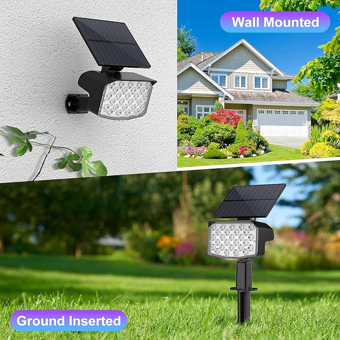 WELALO Solar Color Changing Spot Lights Outdoor, Waterproof Solar Christmas Lights with 9 Modes, Multicolor RGB Landscape Spotlights for Garden Yard Driveway Lawn Patio Pathway Decorations, 10 Pack