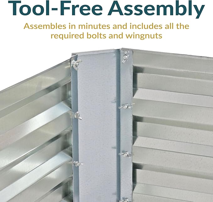 Sunnydaze Galvanized Raised Garden Bed - Metal Raised Bed for Gardening - Outdoor Planter Box for Flowers, Plants, and Vegetables - Gray - 12.25" Hexagon