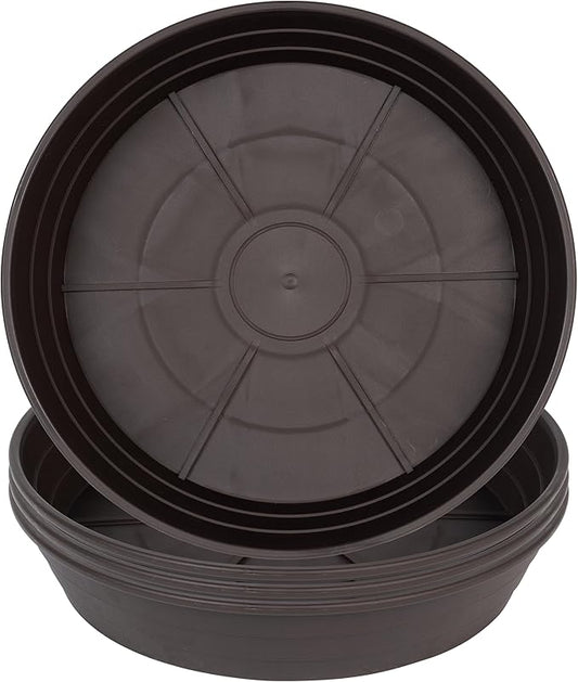 Plant Saucer 14 Inch 4 Pack 6 8 10 12 14 16 18 20 25, Plastic Plant Trays for Pots，Extra-Deep Plant Water Dray Tray, Bird Bath Bowl, Heavy Flower Plant Saucers Indoors and Outdoor No Holes