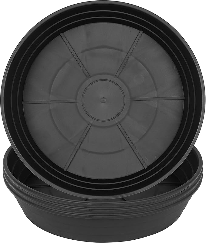 4 Packs 6 Inches Plant Saucer Drip Trays, Round Plastic Plant Pot Saucers Flower Pot Tray for Indoor Outdoor